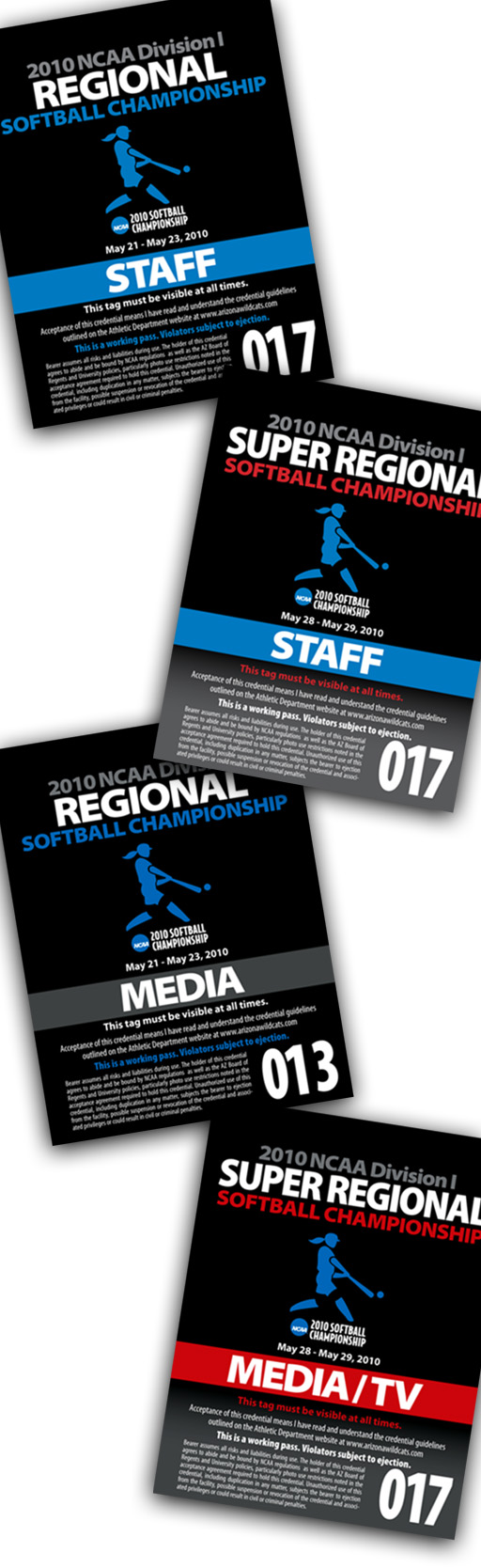 Arizona softball credentials 2010